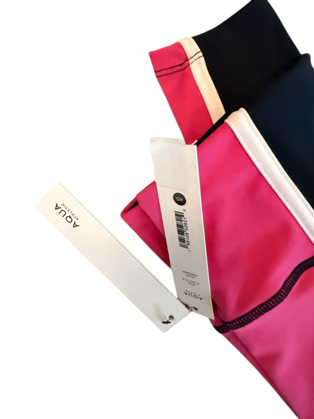 AQUA ATHLETIC Toned Out Color Block Sports Bra & Leggings Set in Raspberry XS - Picture 9 of 11